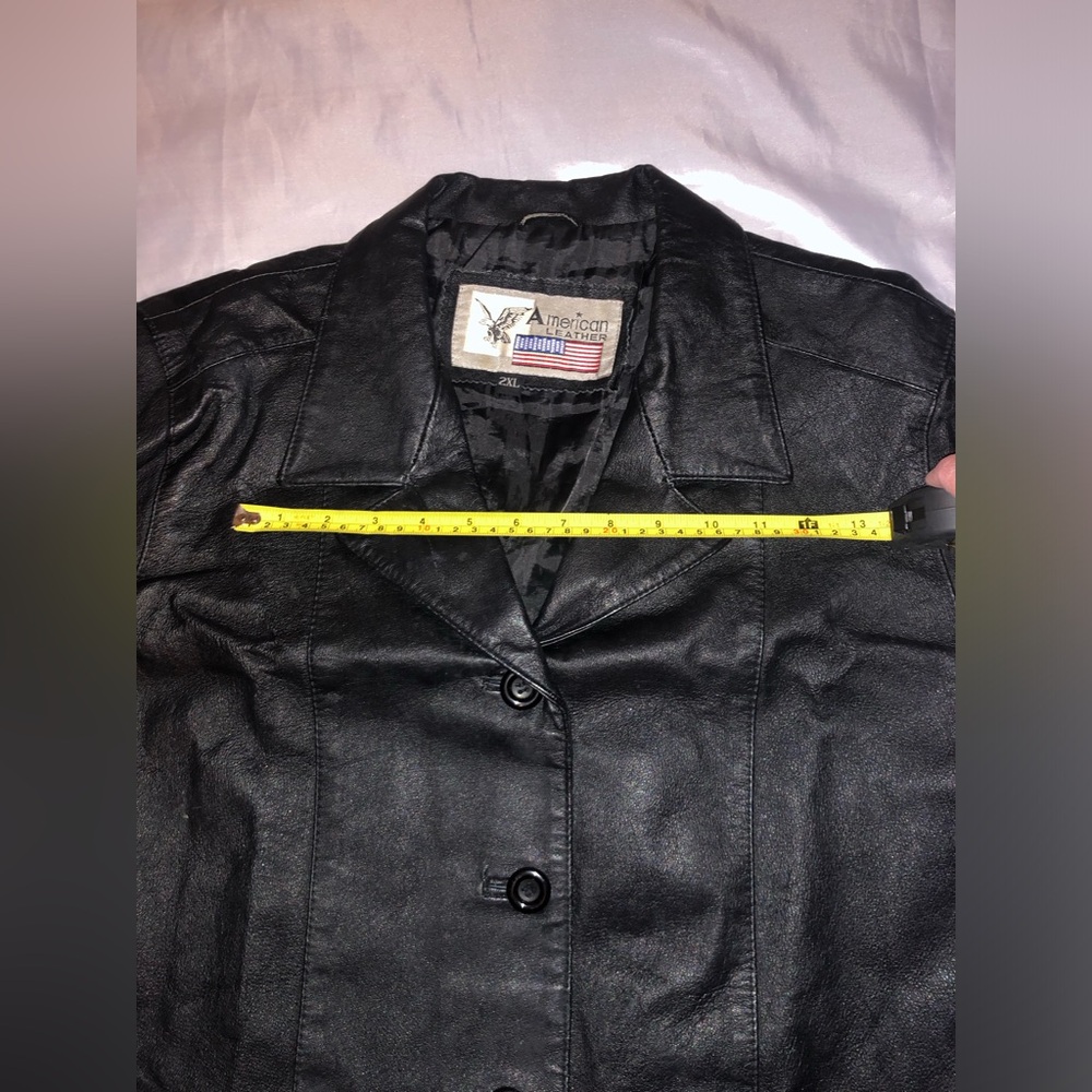 Women's Black Leather Jacket 2XL, see photo’s and measurements - Picture 10 of 15